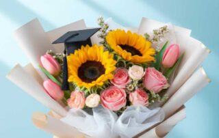Graduation Bouquet with Sunflowers and Roses