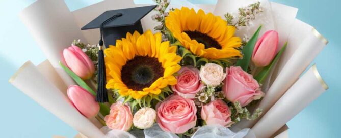 Graduation Bouquet with Sunflowers and Roses